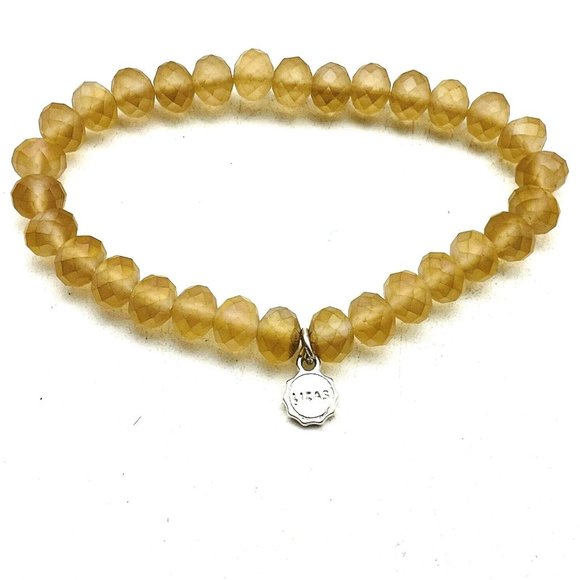 LIZAS Jewelry - LIZAS Pink Beaded Stretch Bracelet Silver Tone Faceted Classic Career Cosplay